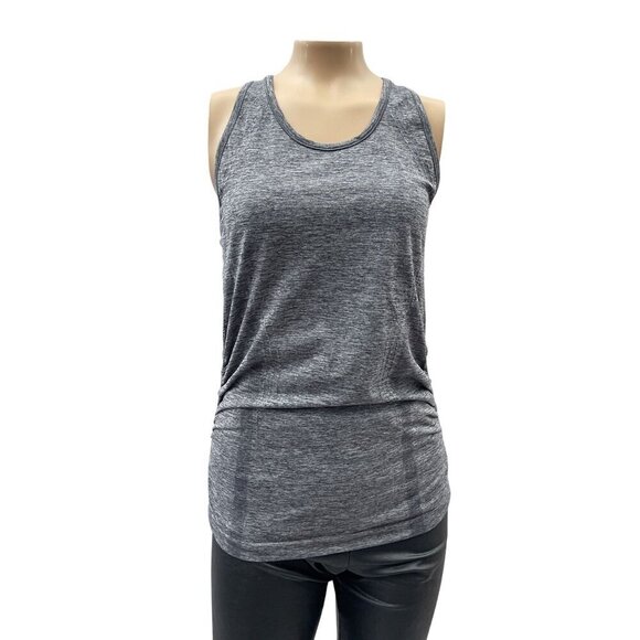 Athleta Women's Fastest Track‎ Racerback Tank Top Scoop Neck Ruched Gray Small - Picture 1 of 9